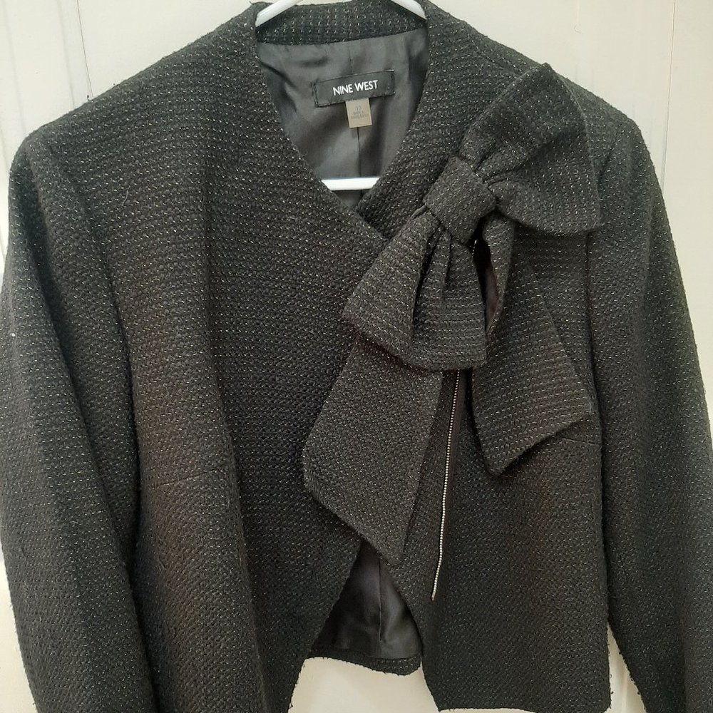 Nine West Tweed Bow Blazer